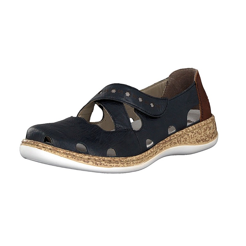 Slip On Rieker 46356-14 Para Mulher - Azuis